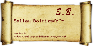Sallay Boldizsár névjegykártya